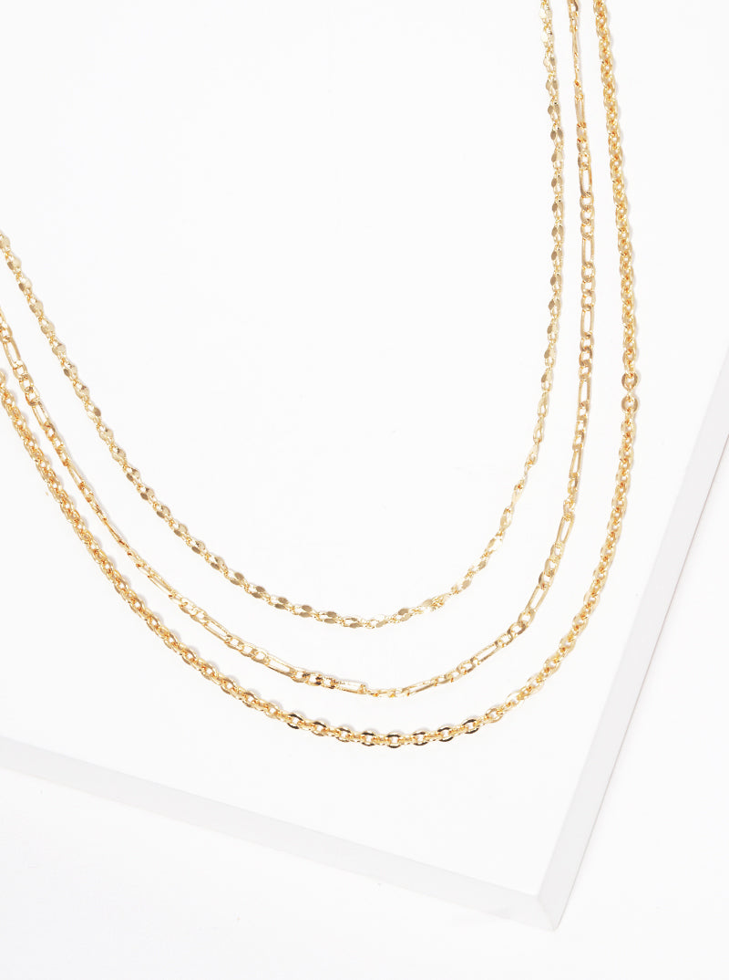 3-Piece Delicate Layered Multi Chain Necklace Set