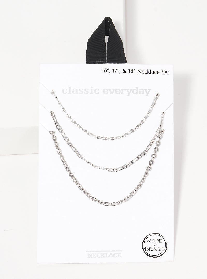 3-Piece Delicate Layered Multi Chain Necklace Set