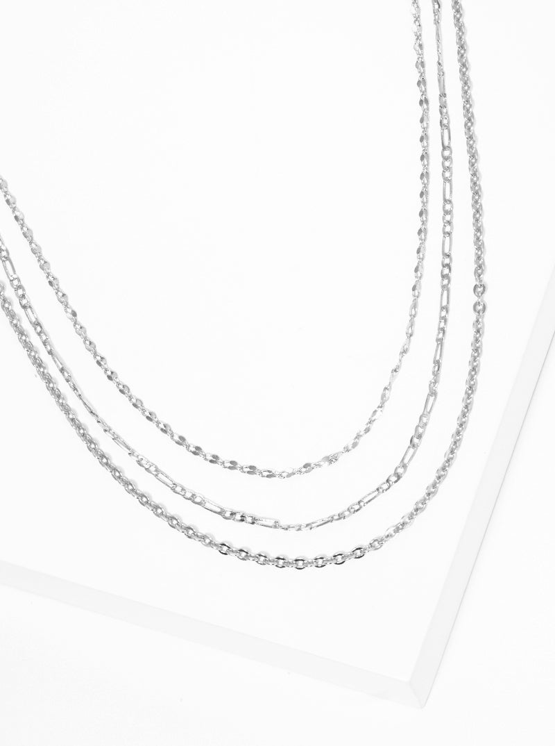 3-Piece Delicate Layered Multi Chain Necklace Set