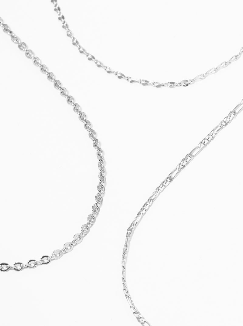 3-Piece Delicate Layered Multi Chain Necklace Set