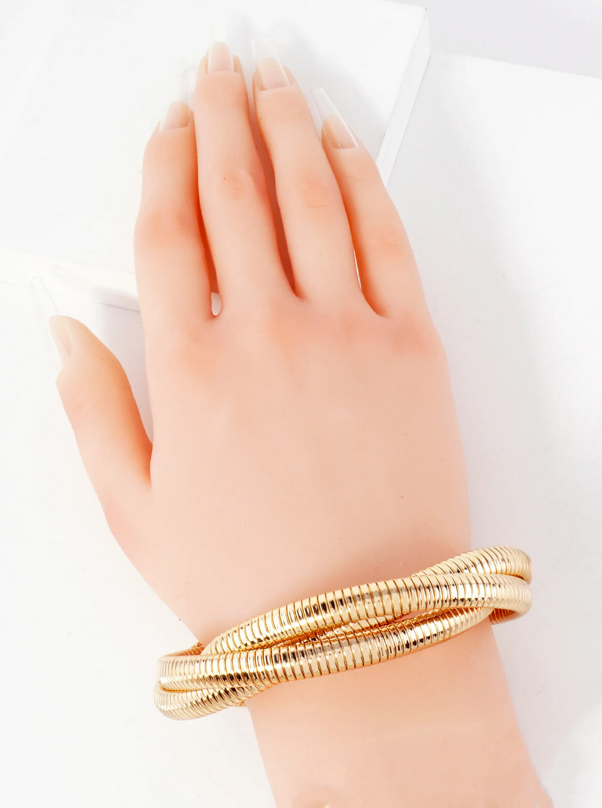 3-Piece Interlocked Stretch Metal Bangle Bracelet