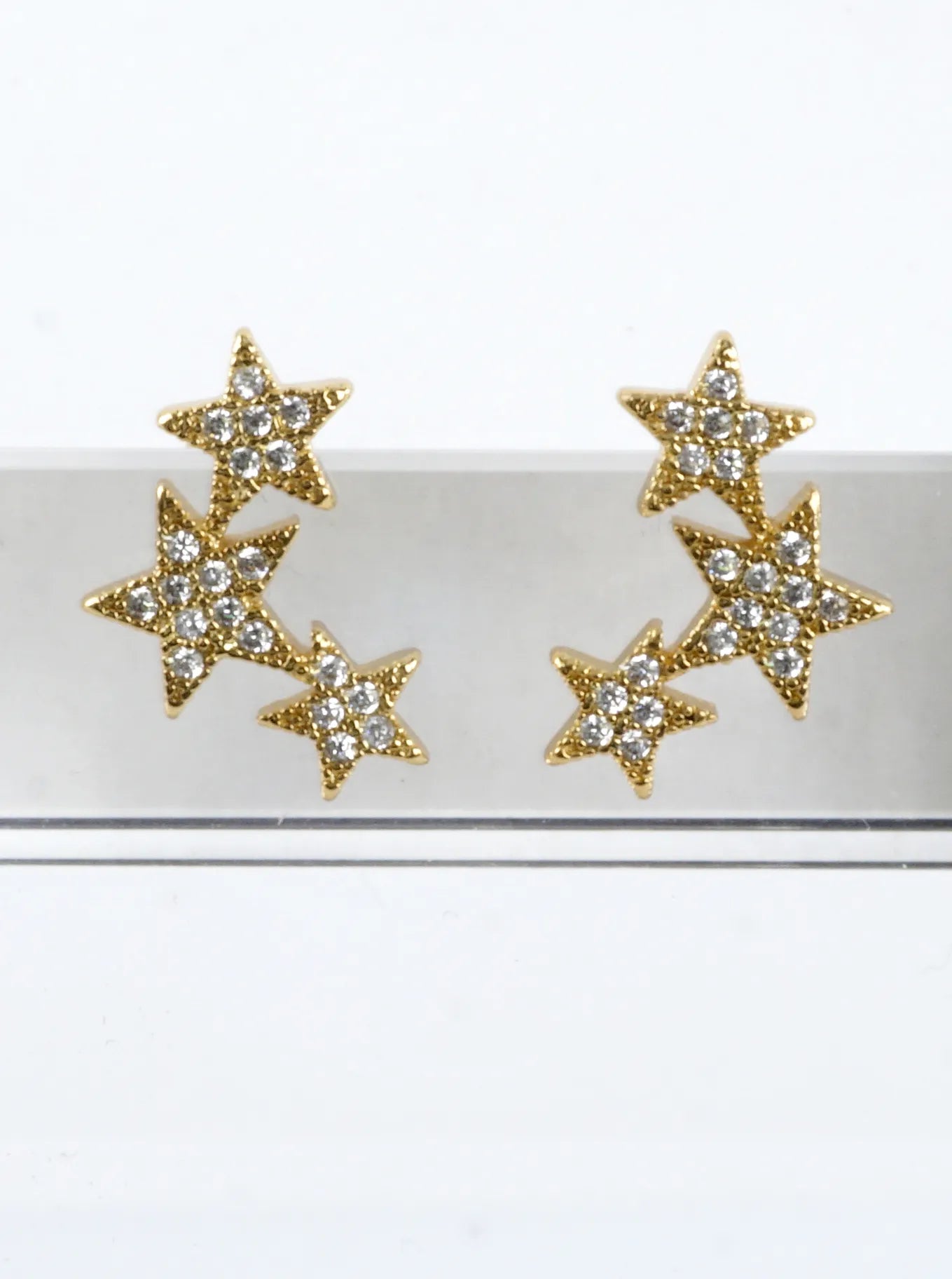 3 Star Cluster CZ Pave Stud Earrings