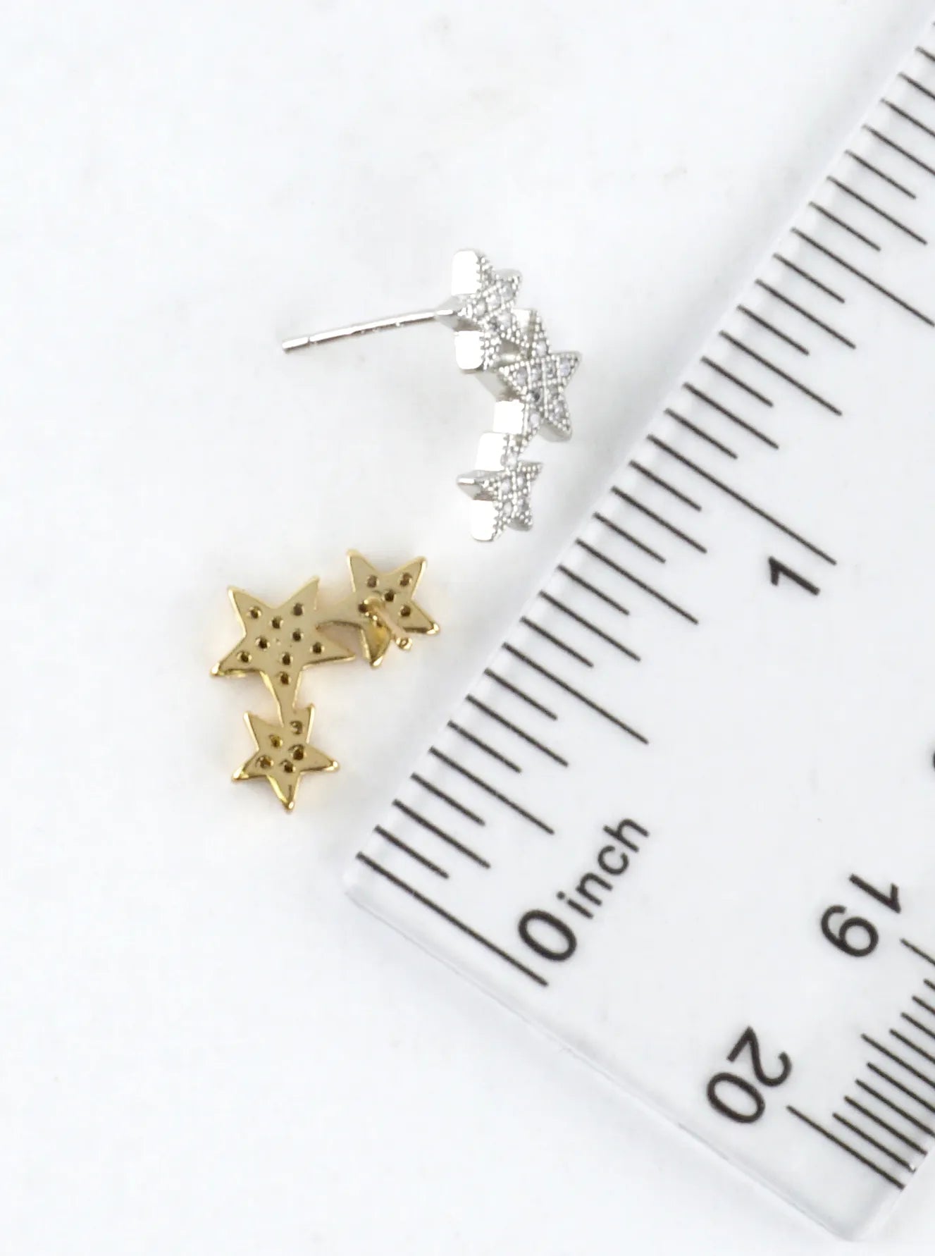 3 Star Cluster CZ Pave Stud Earrings