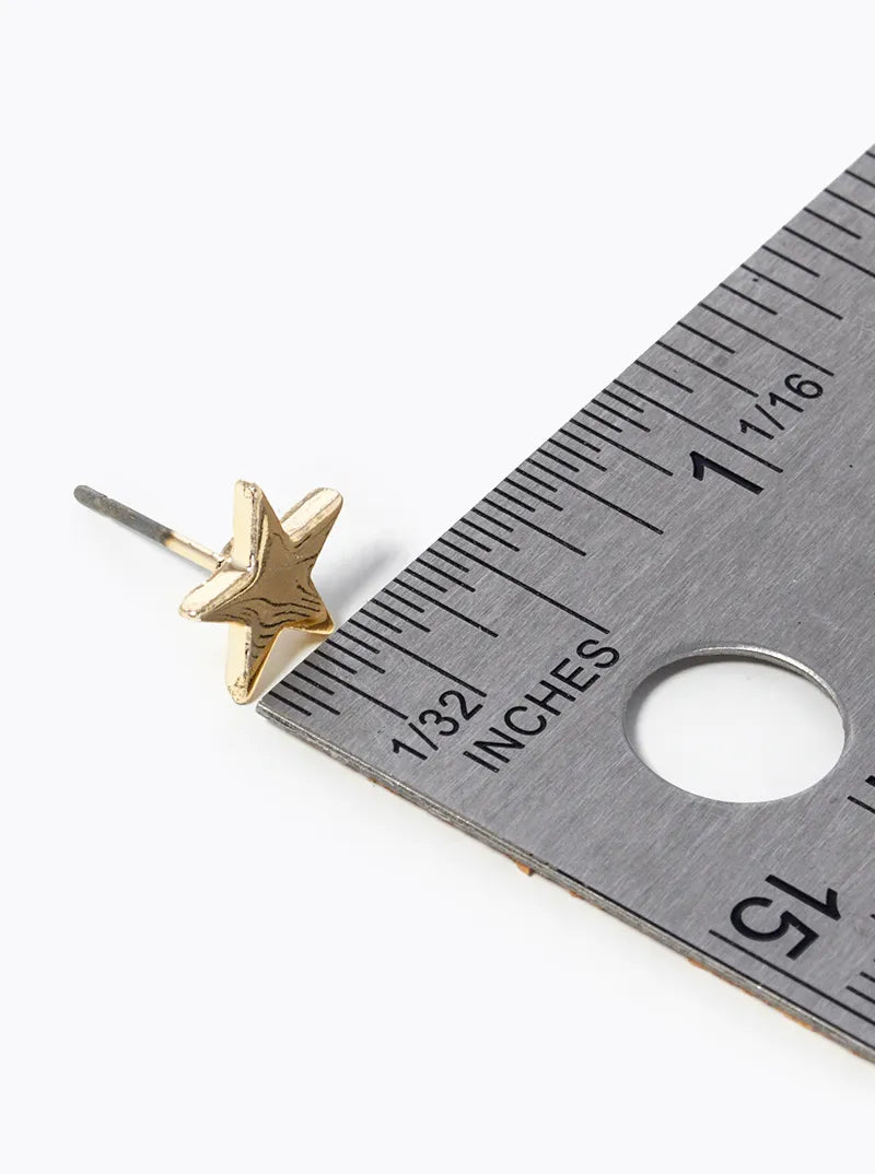 3 Pairs Set Celestial Star Studded Post Earrings