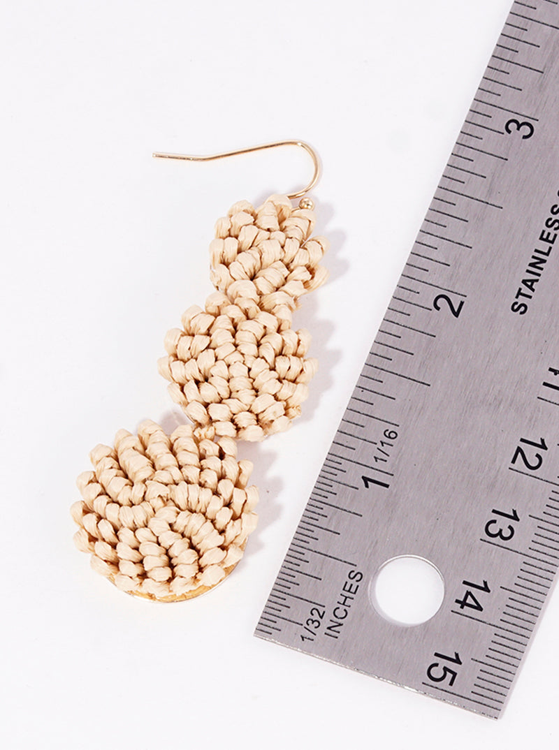 3-tier Graduated Round Raffa Dangle Drop Earrings