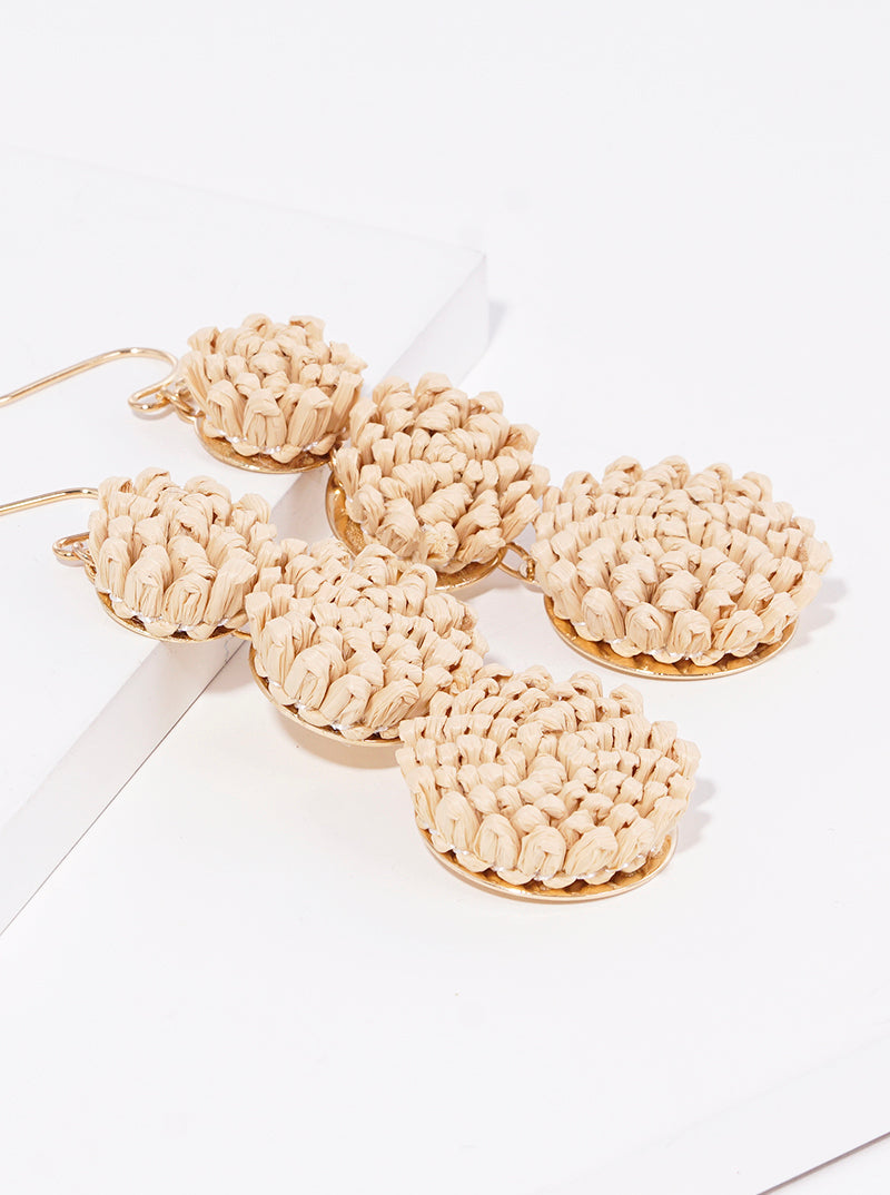3-tier Graduated Round Raffa Dangle Drop Earrings