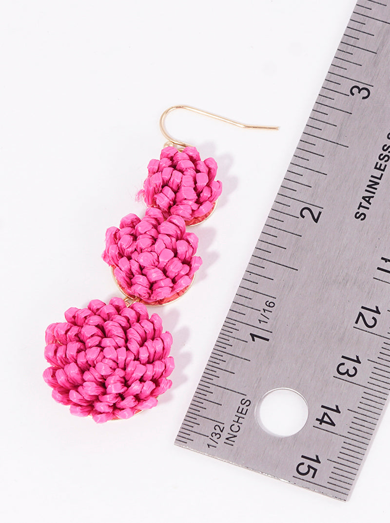 3-tier Graduated Round Raffa Dangle Drop Earrings