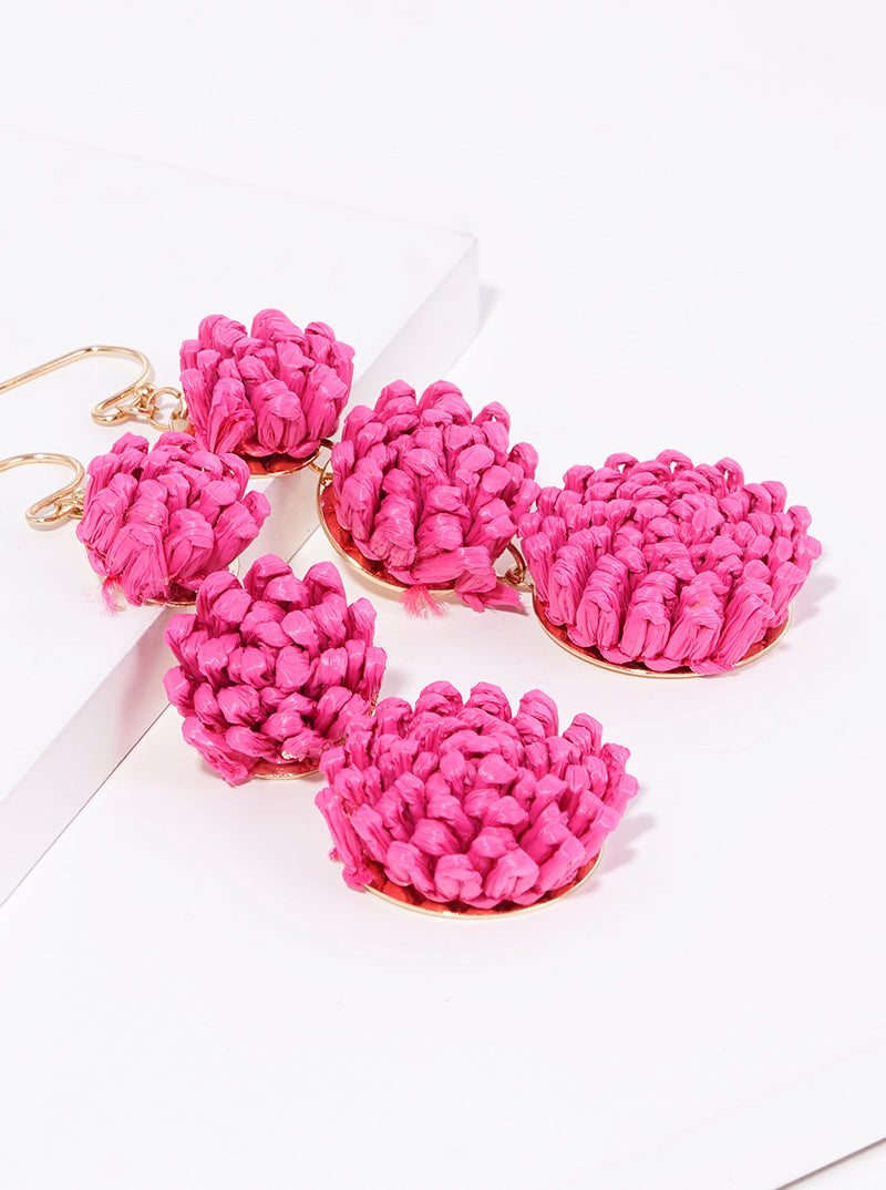 3-tier Graduated Round Raffa Dangle Drop Earrings