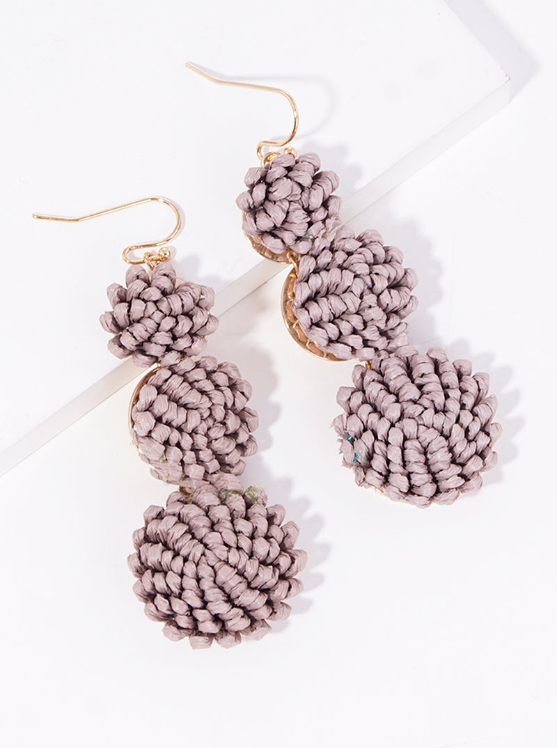 3-tier Graduated Round Raffa Dangle Drop Earrings