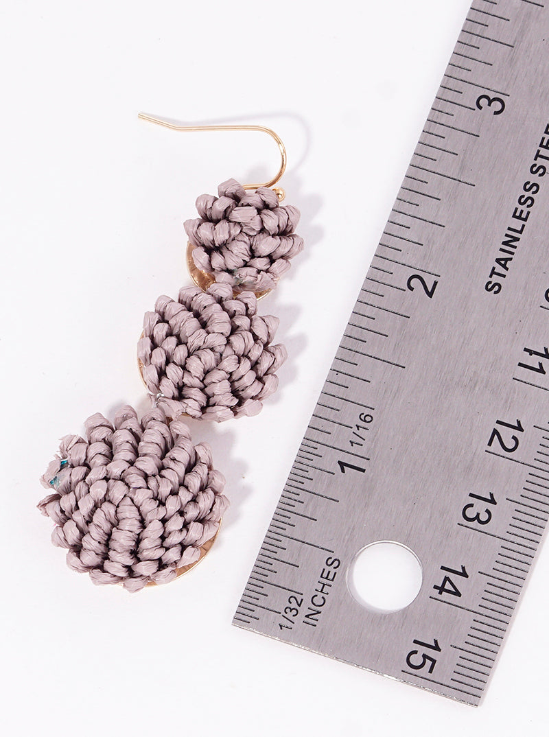 3-tier Graduated Round Raffa Dangle Drop Earrings