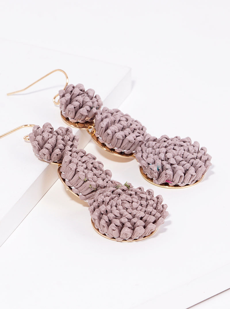 3-tier Graduated Round Raffa Dangle Drop Earrings