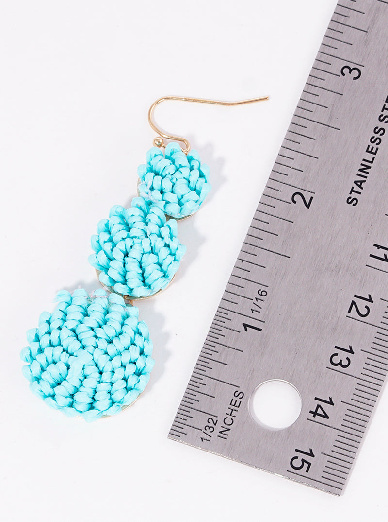 3-tier Graduated Round Raffa Dangle Drop Earrings