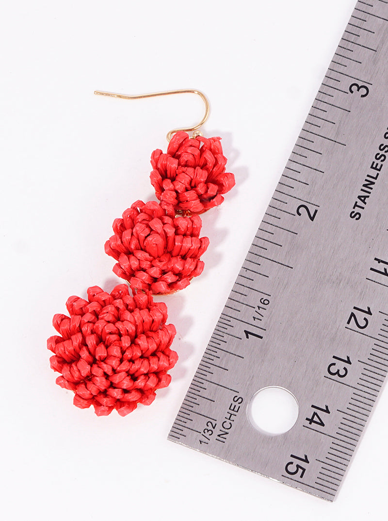 3-tier Graduated Round Raffa Dangle Drop Earrings