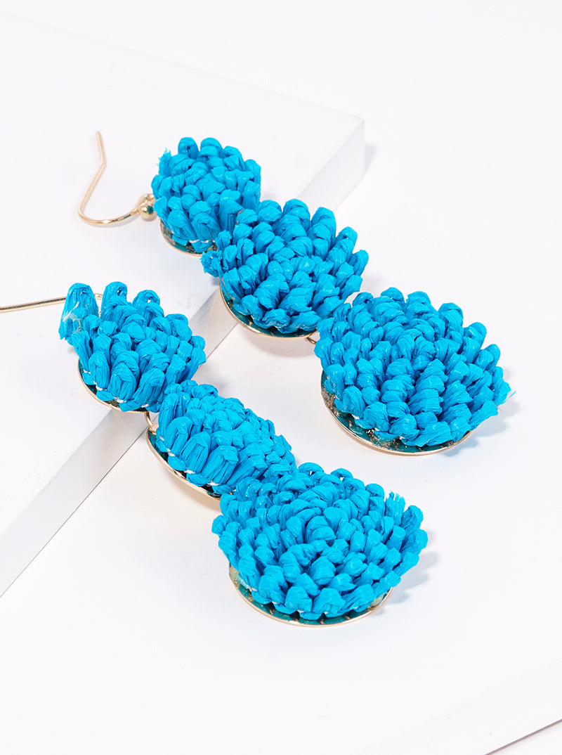 3-tier Graduated Round Raffa Dangle Drop Earrings