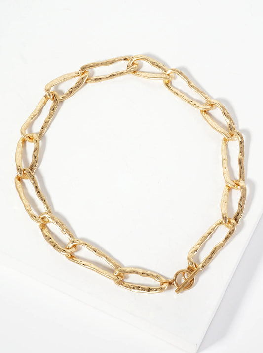 30-35mm Hammered-Texture Chain Necklace
