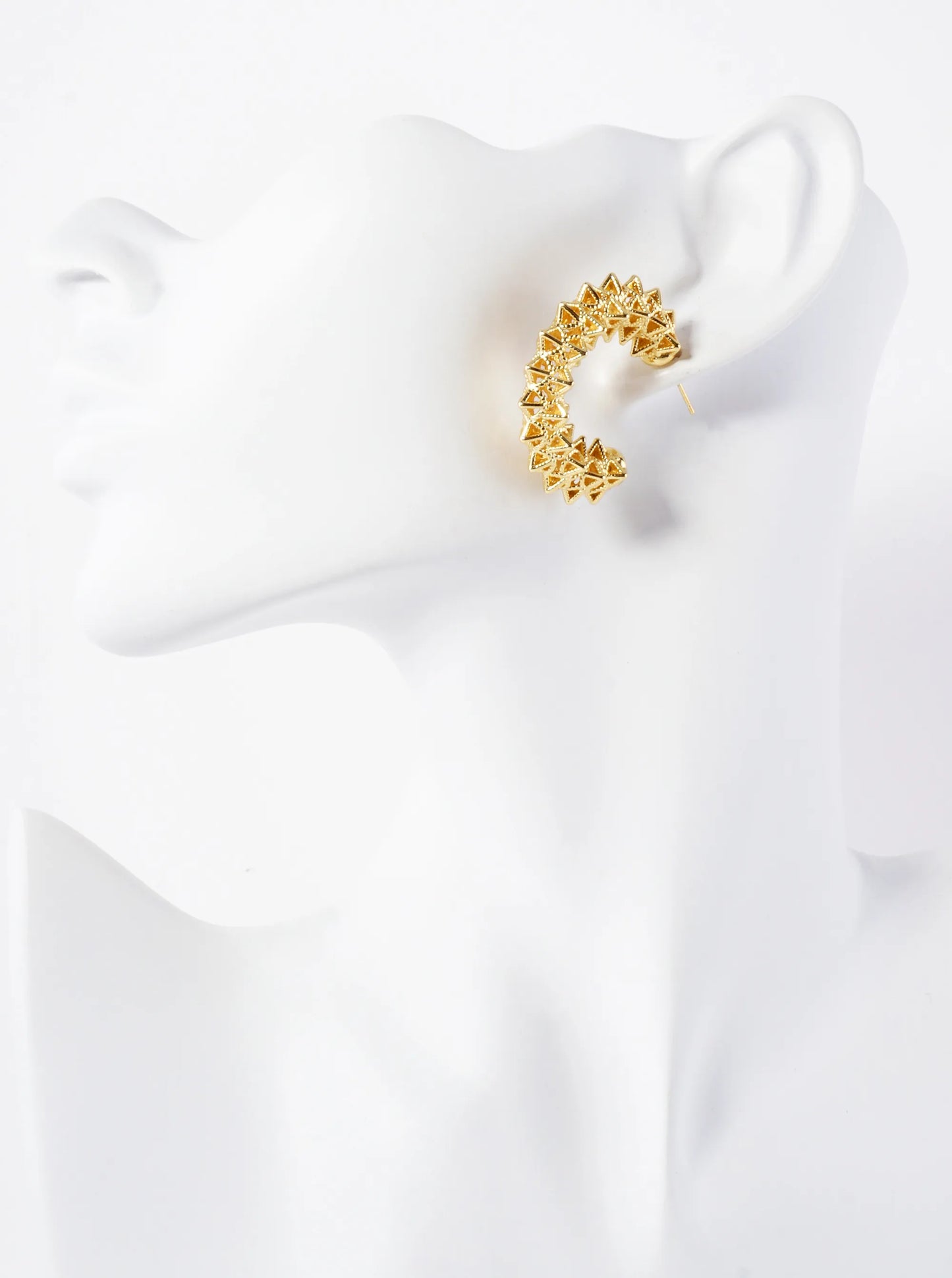 30mm 14K-Gold-Dipped Geometric Brass Open Hoop Earrings