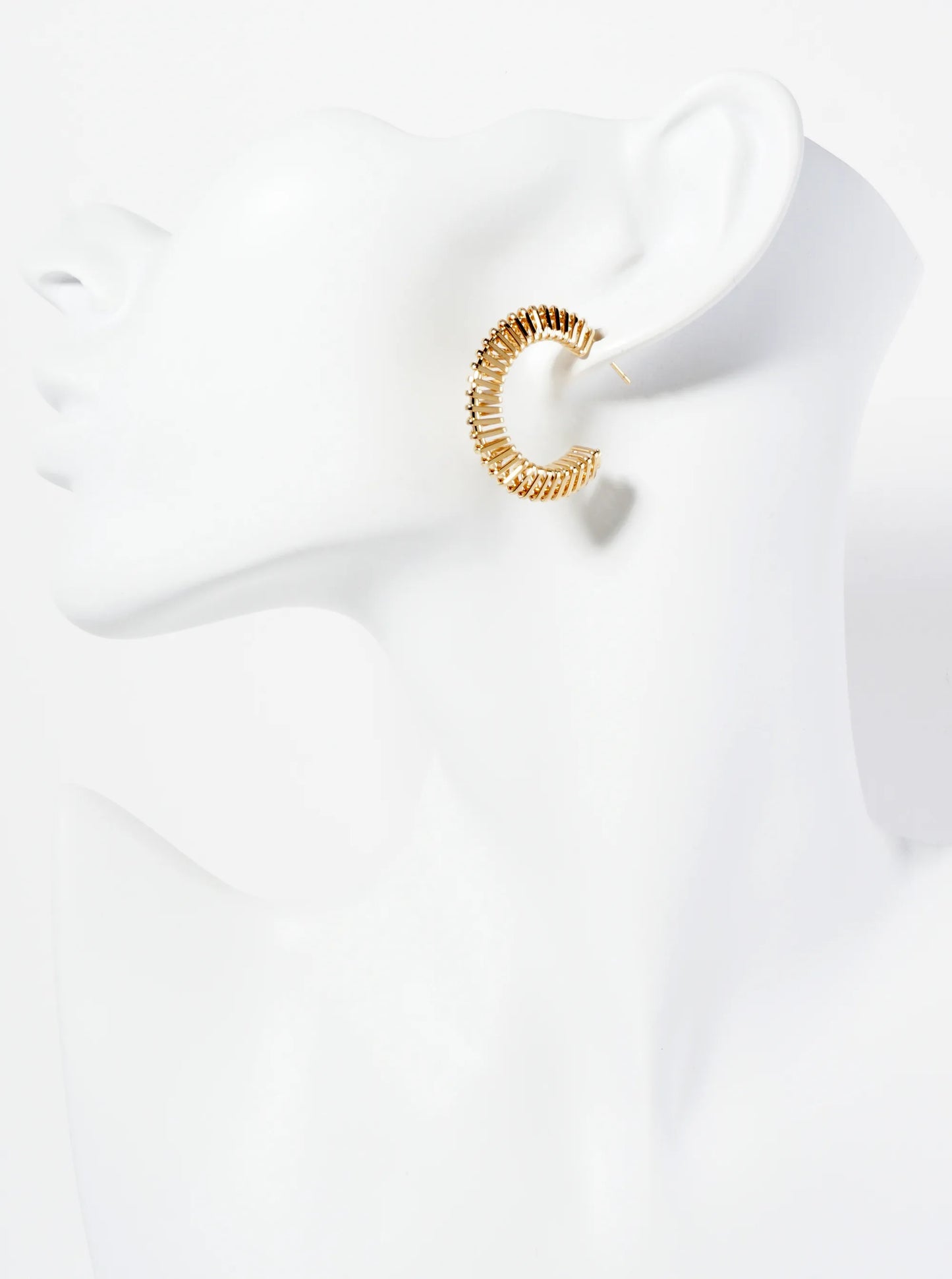30mm 14K-Gold-Dipped Geometric Triangle Wire-Wrapped Hoop Earrings