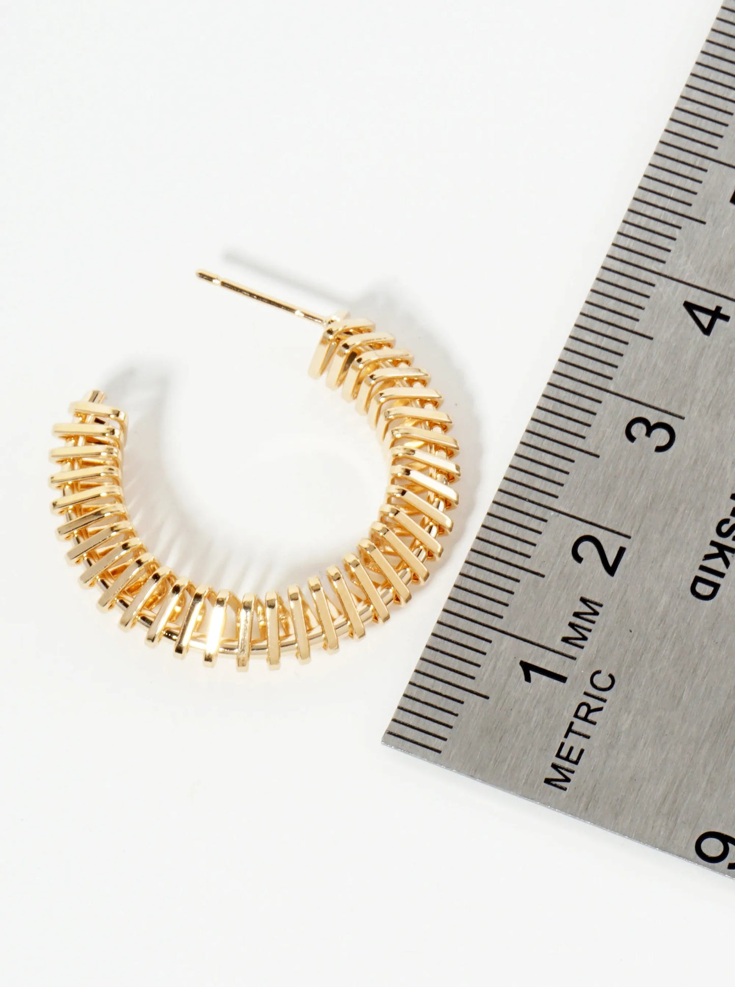 30mm 14K-Gold-Dipped Geometric Triangle Wire-Wrapped Hoop Earrings