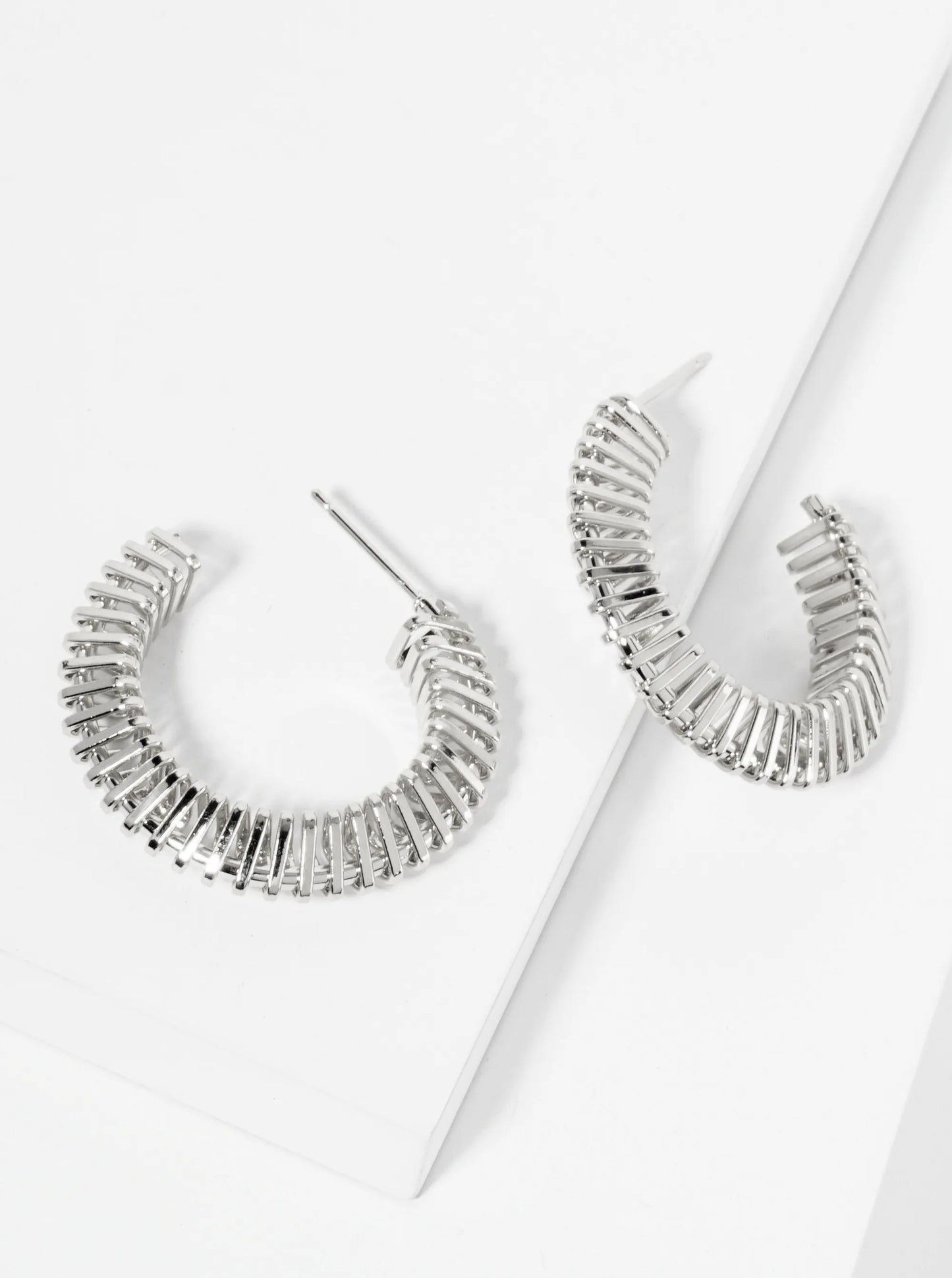 30mm 14K-Gold-Dipped Geometric Triangle Wire-Wrapped Hoop Earrings