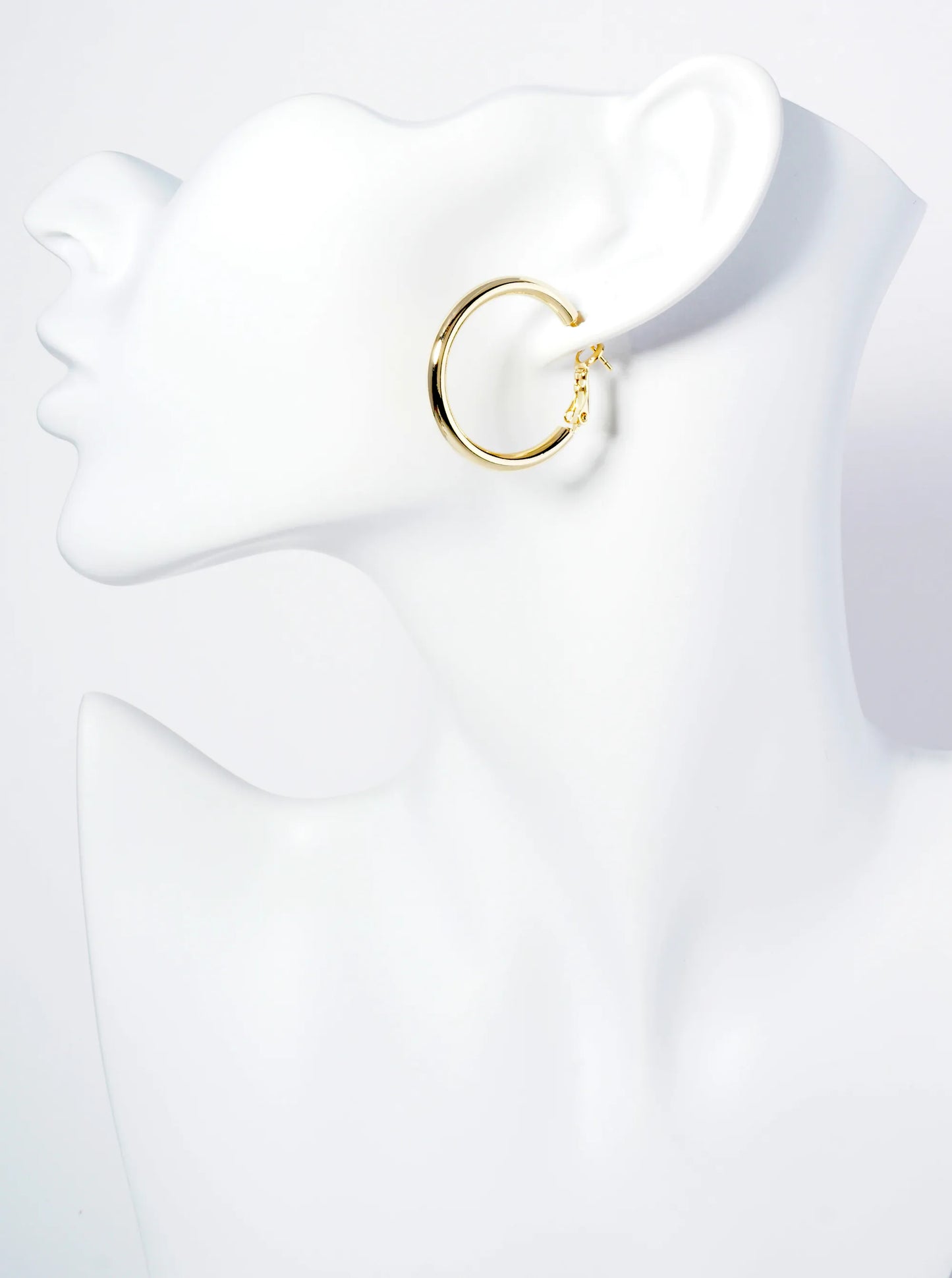 30mm 14K-Gold-Dipped Latch-Back Hoop Earrings With 2 And A Half Mm Thickness