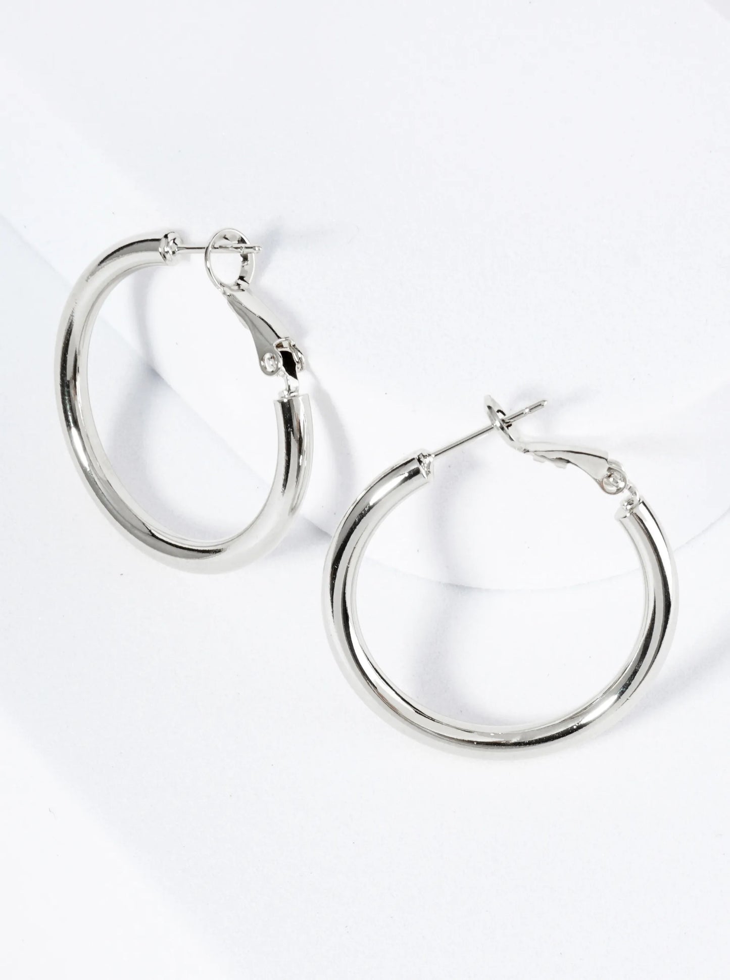 30mm 14K-Gold-Dipped Latch-Back Hoop Earrings With 2 And A Half Mm Thickness