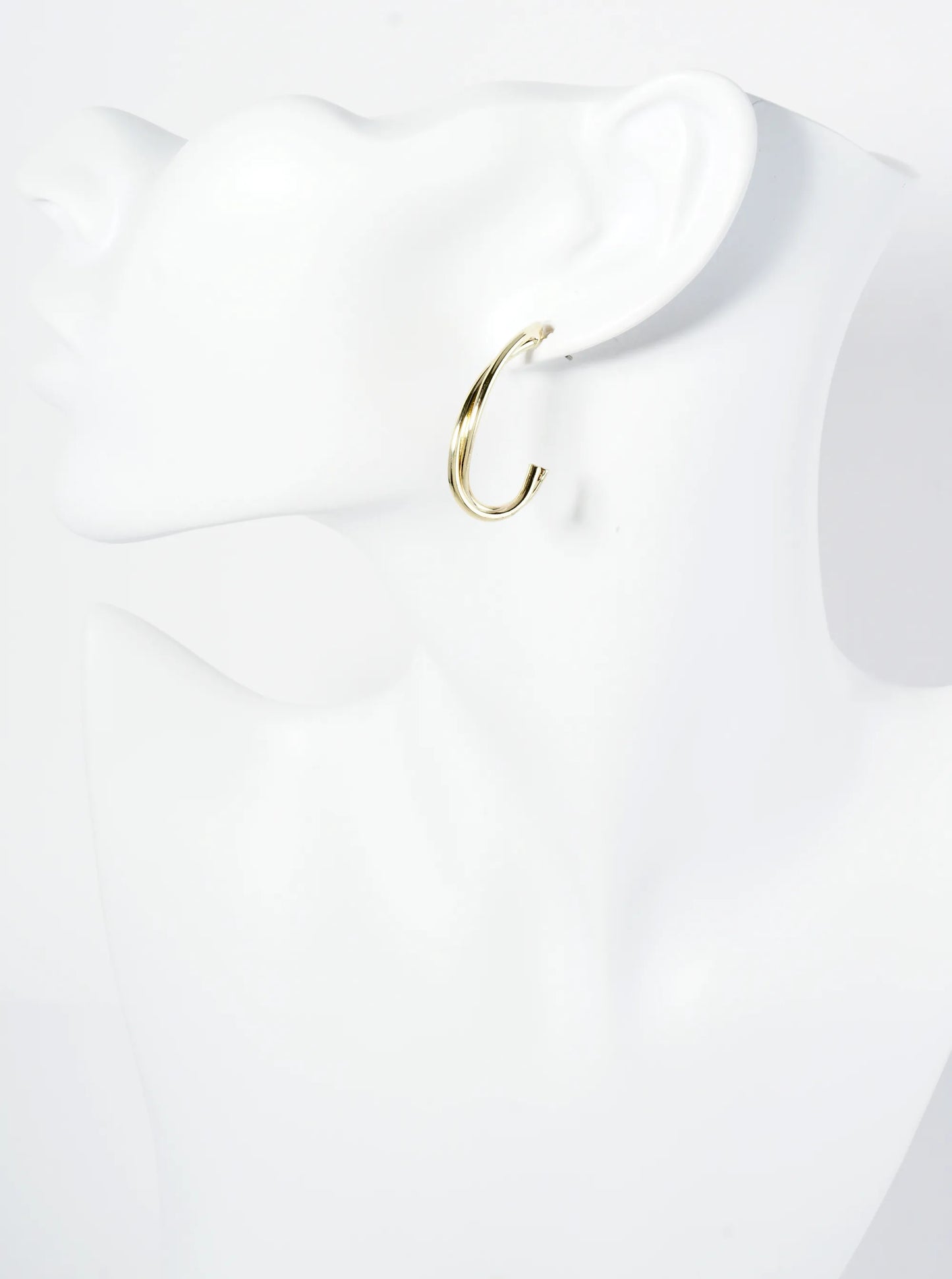 30mm 14K-Gold-Dipped Two Intertwined Hoop Earrings