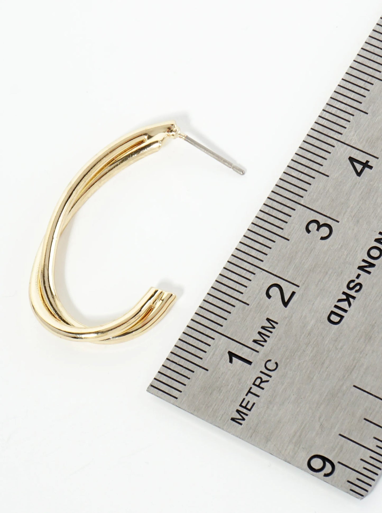 30mm 14K-Gold-Dipped Two Intertwined Hoop Earrings