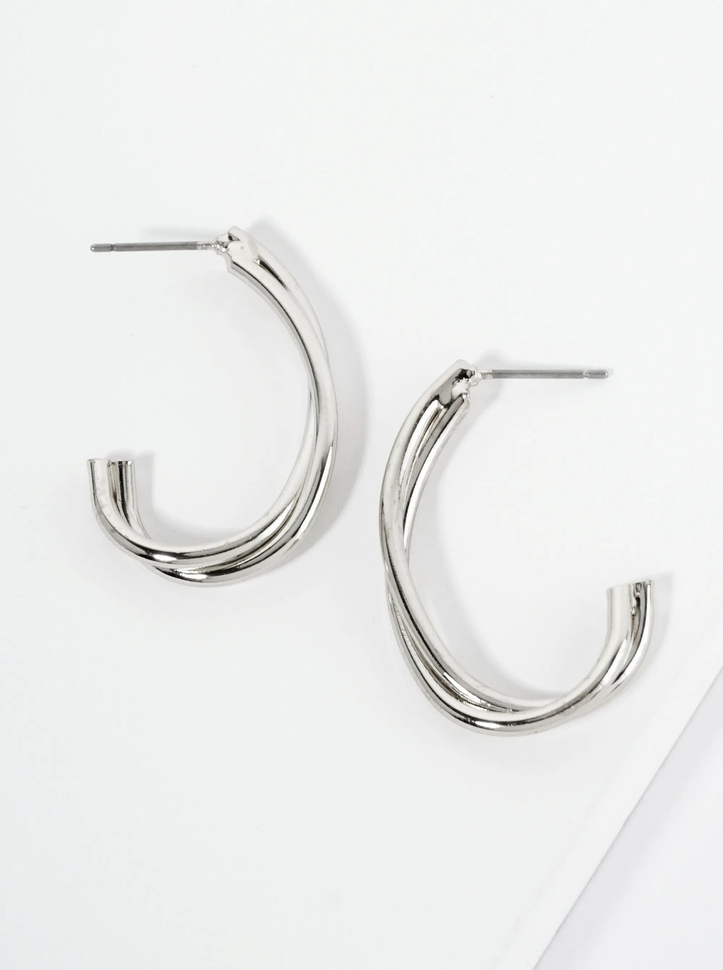 30mm 14K-Gold-Dipped Two Intertwined Hoop Earrings