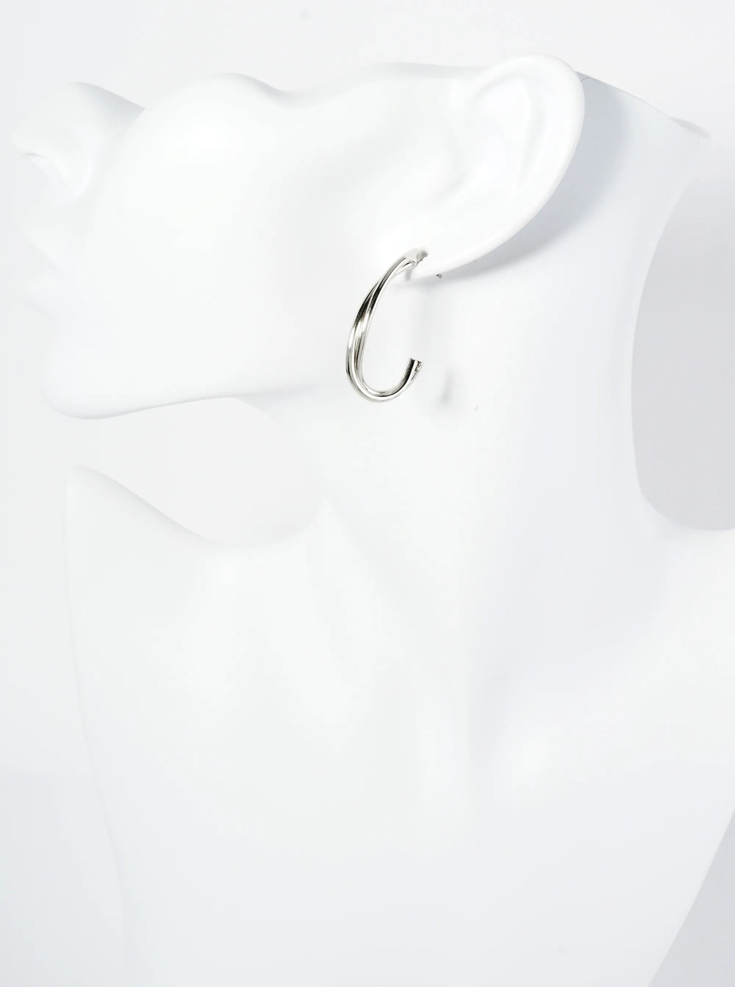 30mm 14K-Gold-Dipped Two Intertwined Hoop Earrings