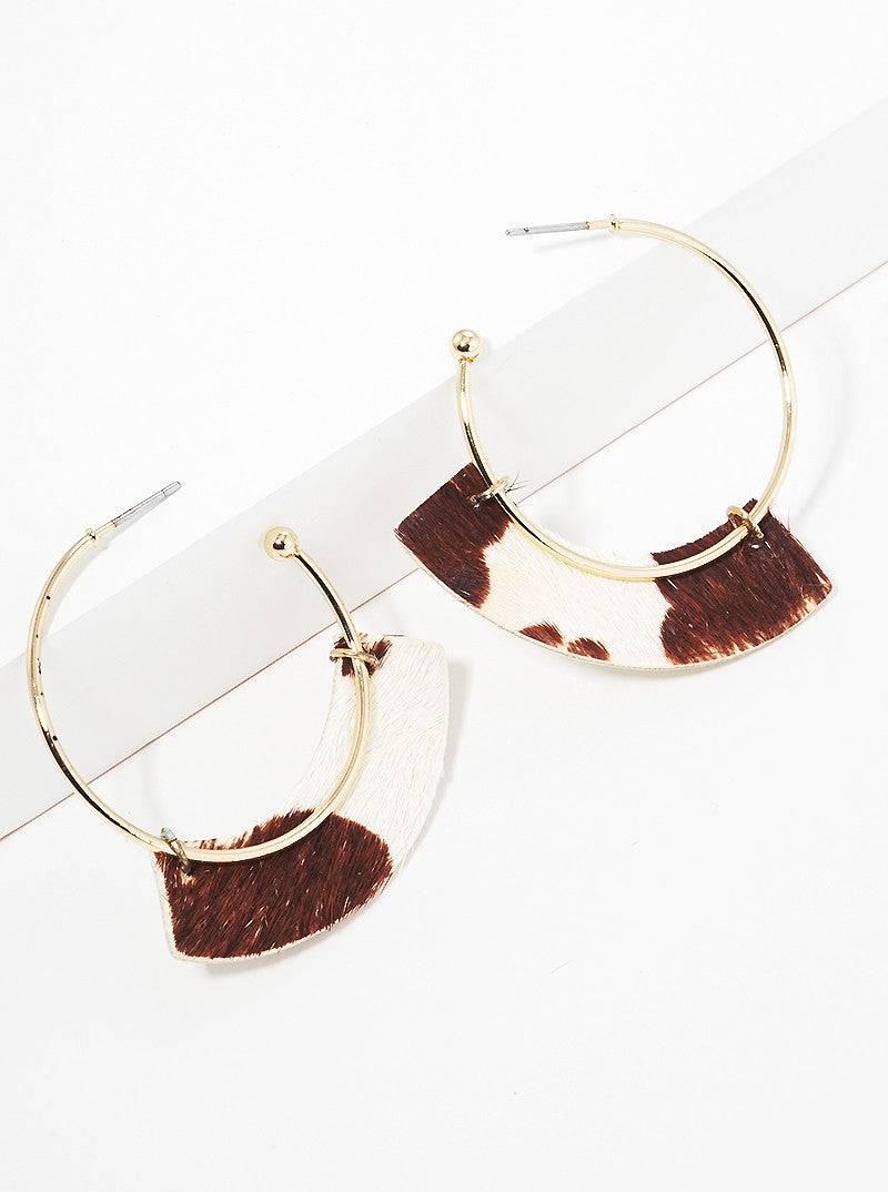 30mm Animal Print Leatherette Hoop Earrings