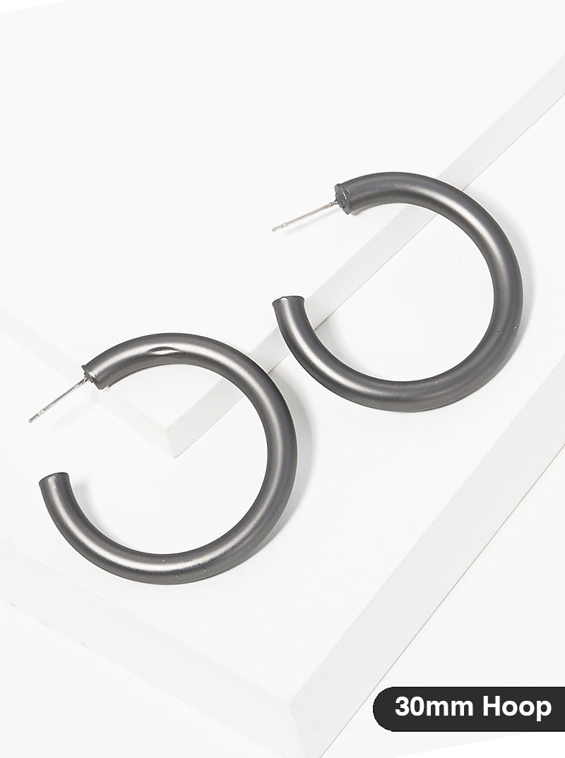 30mm Bold Brass Hollow Hoop Earrings