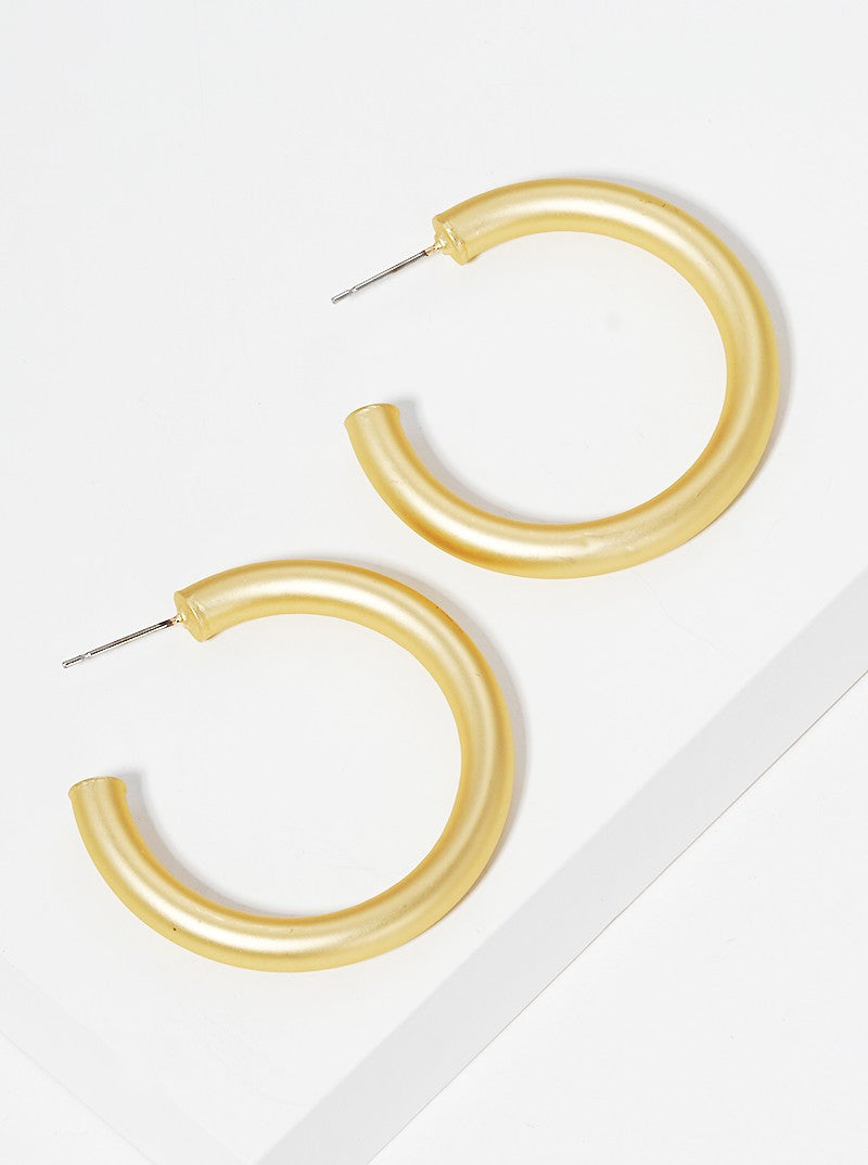 30mm Bold Brass Hollow Hoop Earrings