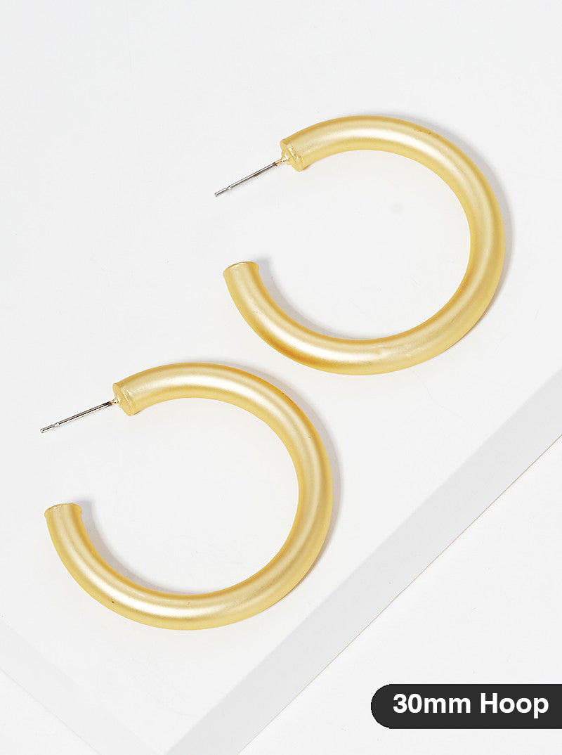 30mm Bold Brass Hollow Hoop Earrings