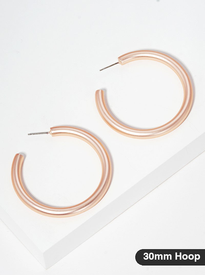 30mm Bold Brass Hollow Hoop Earrings