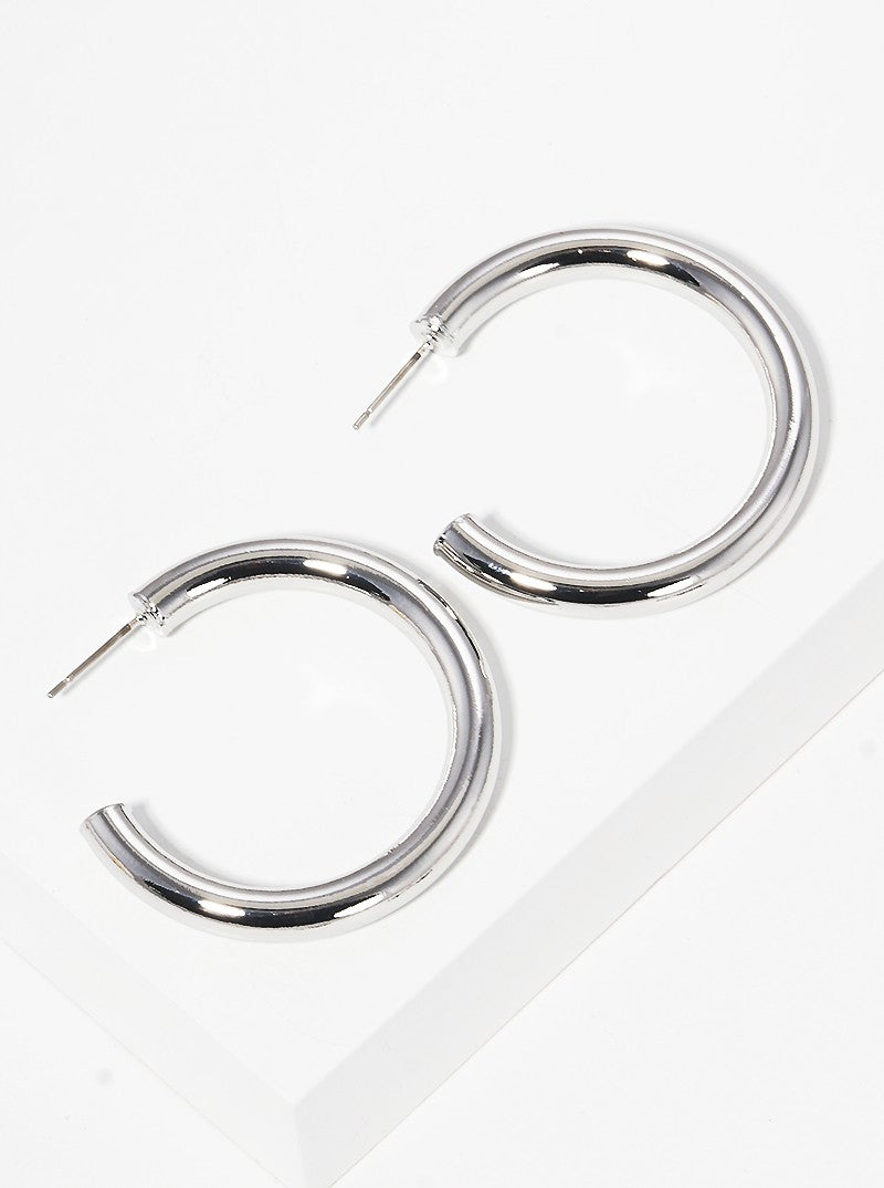 30mm Bold Brass Hollow Hoop Earrings