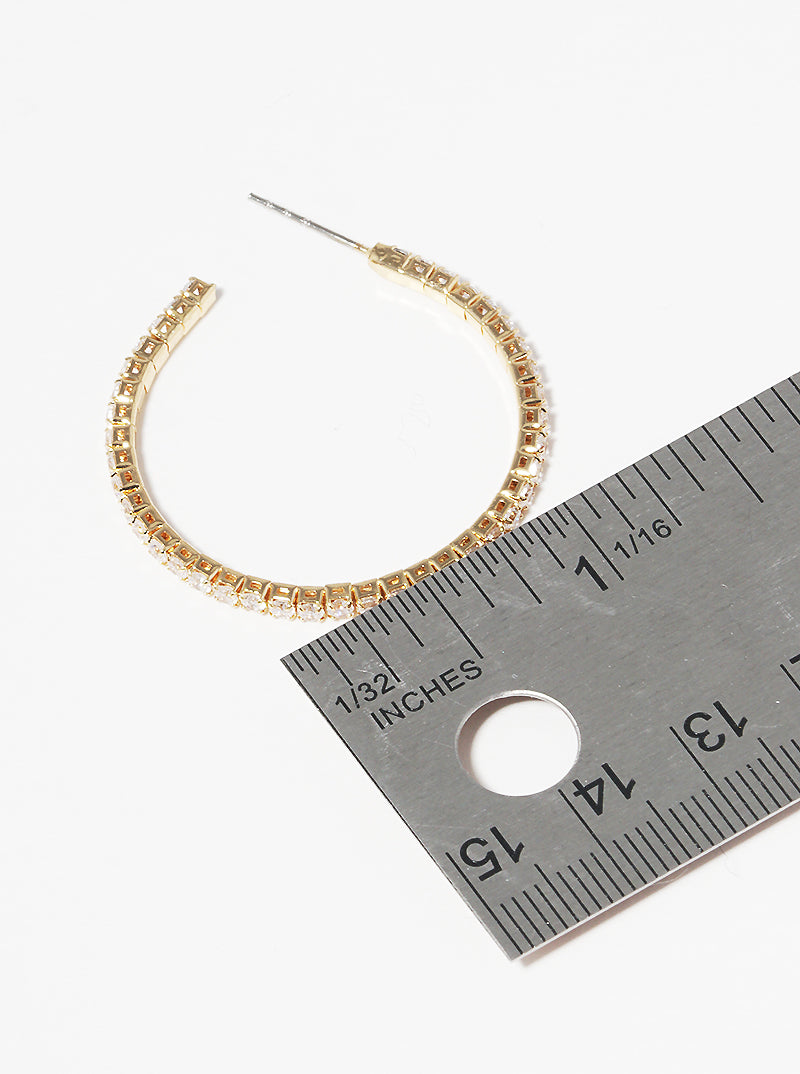 30mm CZ Pave Open Hoop Earrings