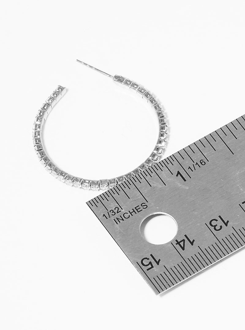 30mm CZ Pave Open Hoop Earrings
