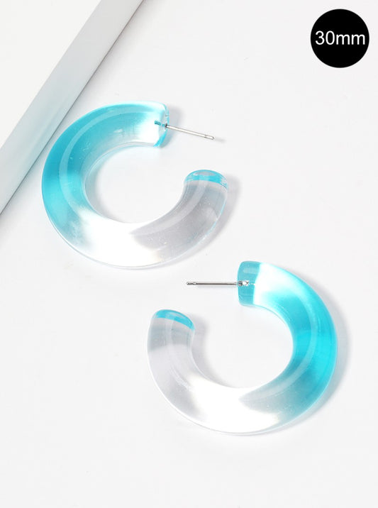 30mm Color Lucite Hoop Earrings