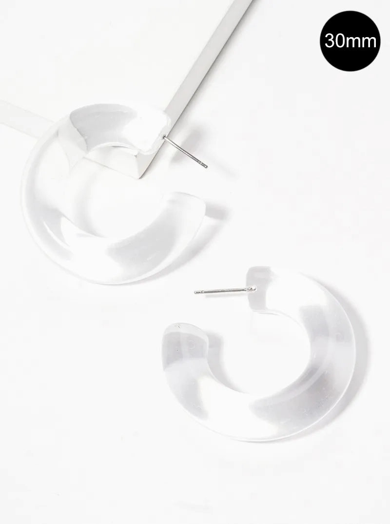 30mm Color Lucite Hoop Earrings