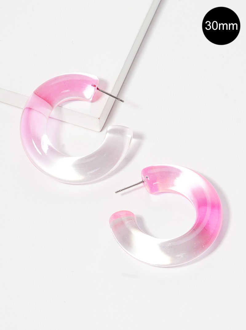 30mm Color Lucite Hoop Earrings