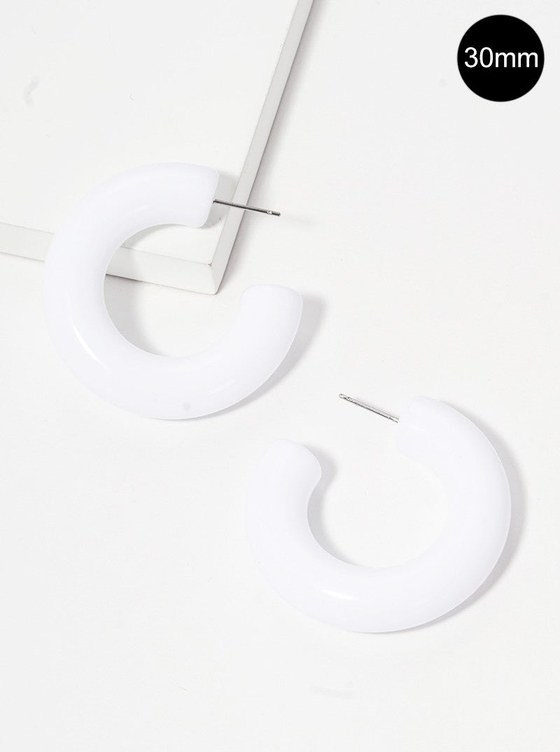30mm Color Lucite Hoop Earrings