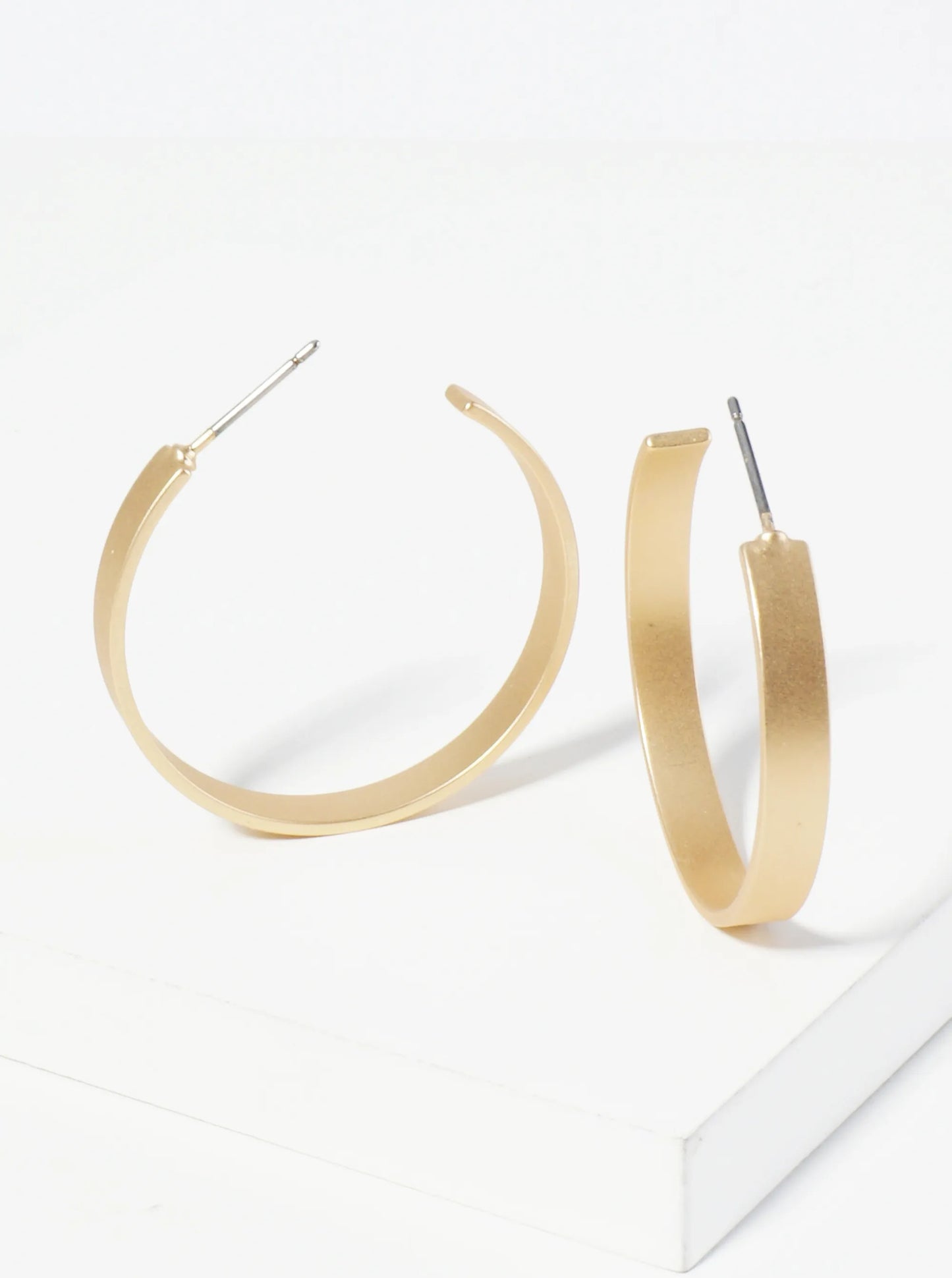 30mm Flat Wide Open Hoop Earrings