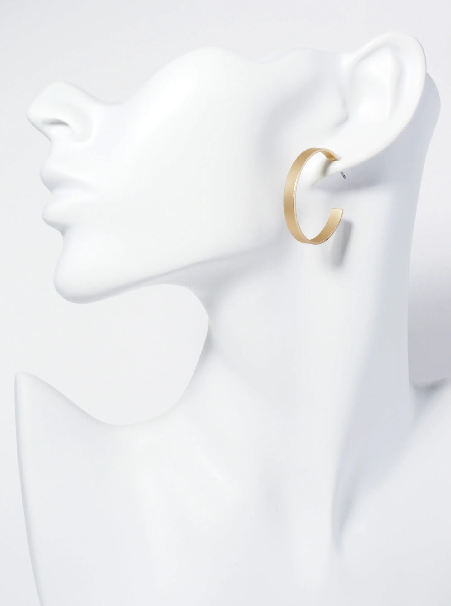 30mm Flat Wide Open Hoop Earrings