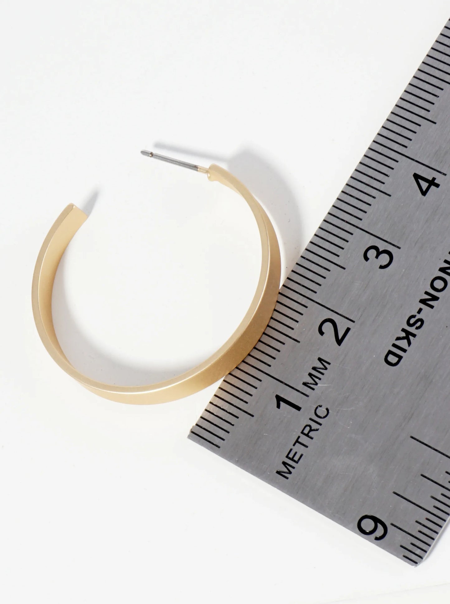 30mm Flat Wide Open Hoop Earrings