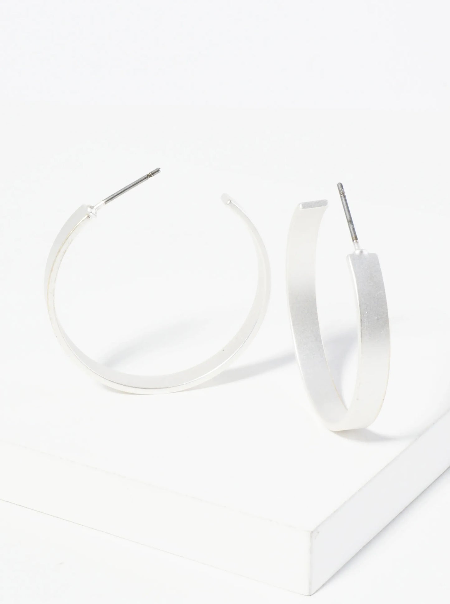 30mm Flat Wide Open Hoop Earrings