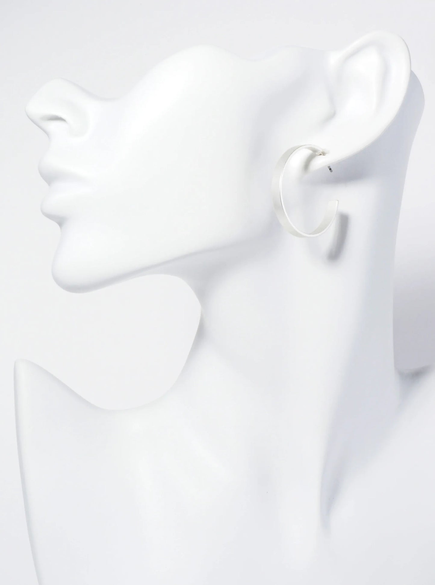 30mm Flat Wide Open Hoop Earrings