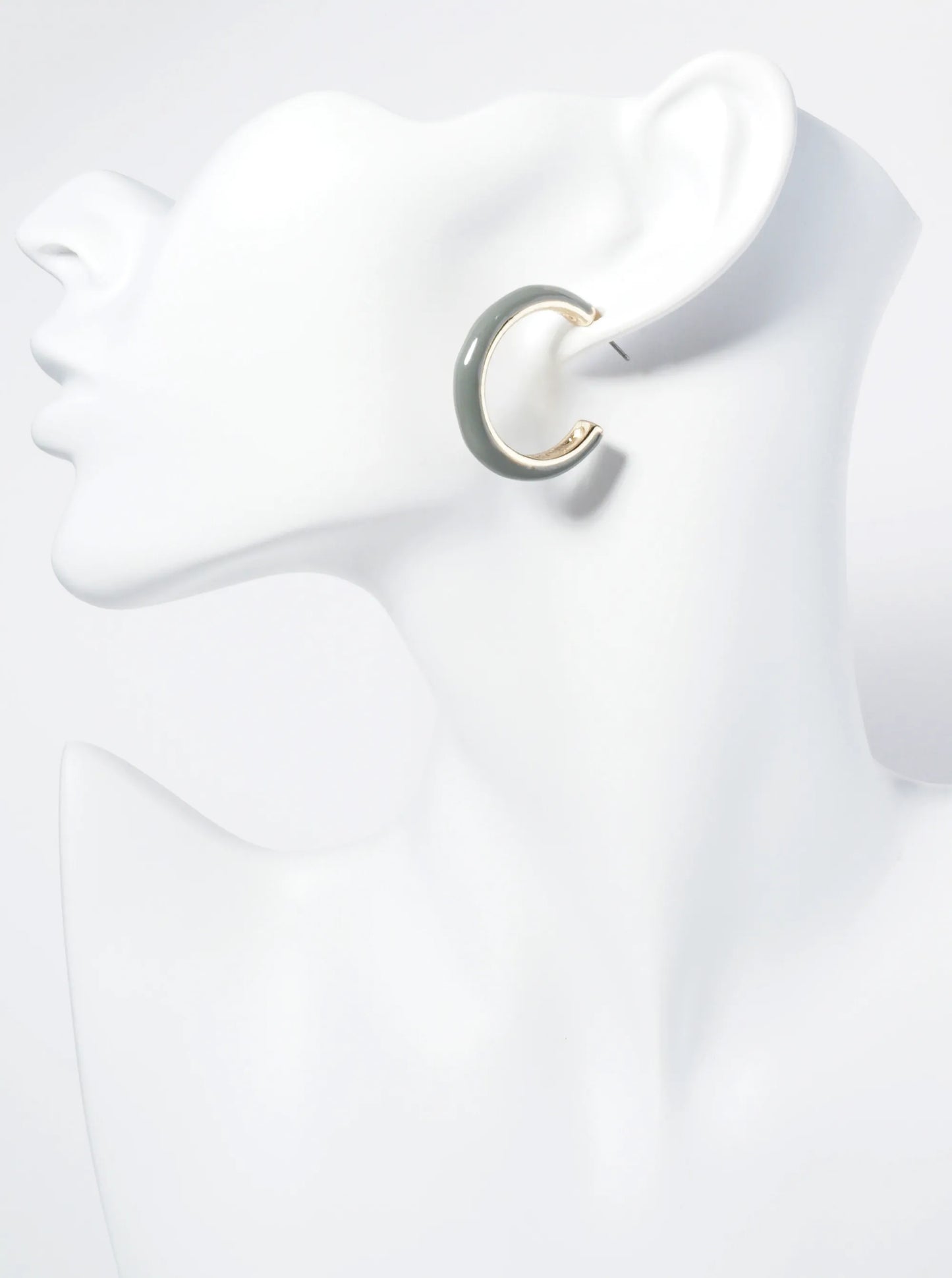 30mm Glossy Finish Enamel Hoop Earrings