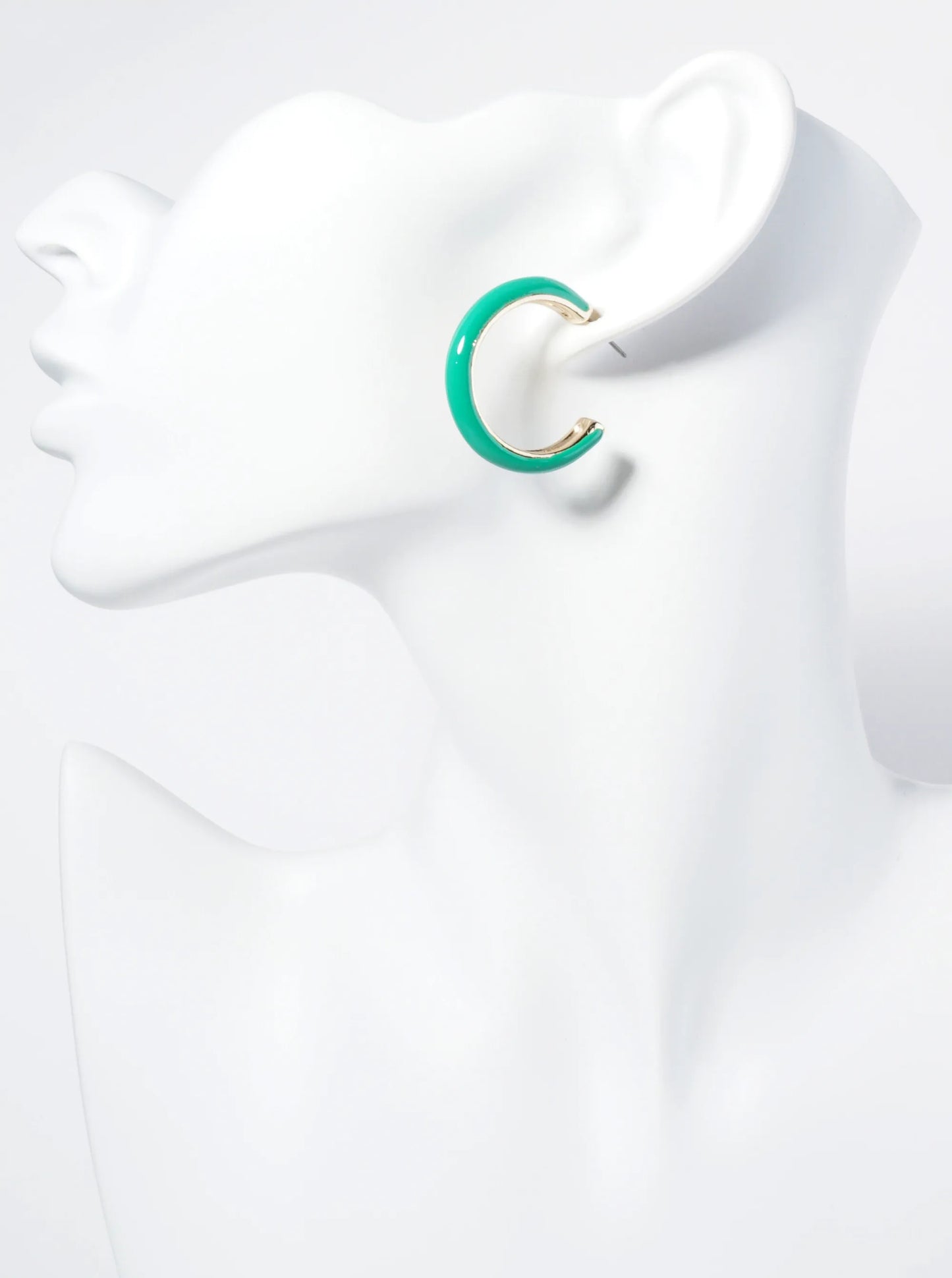30mm Glossy Finish Enamel Hoop Earrings