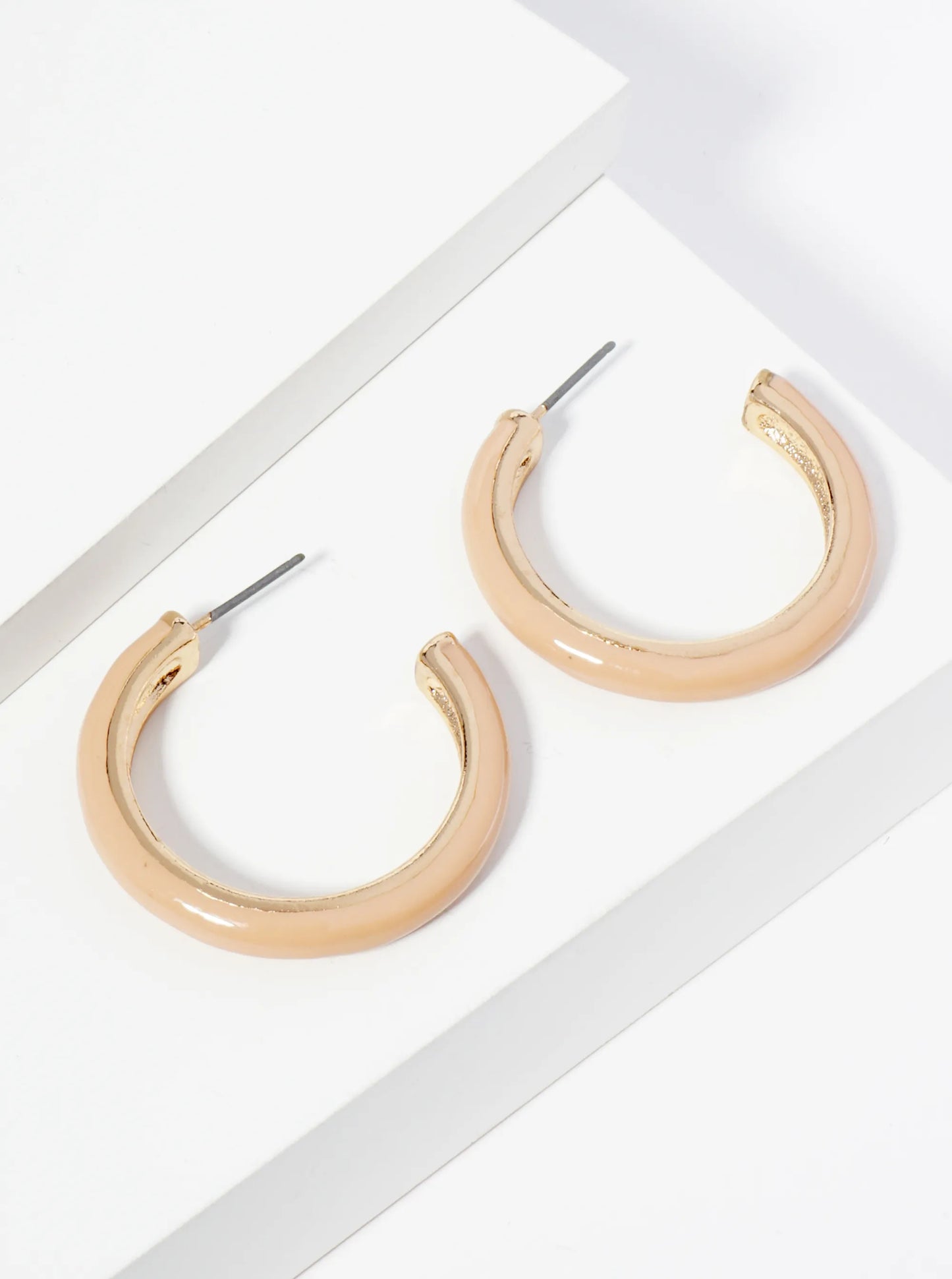 30mm Glossy Finish Enamel Hoop Earrings