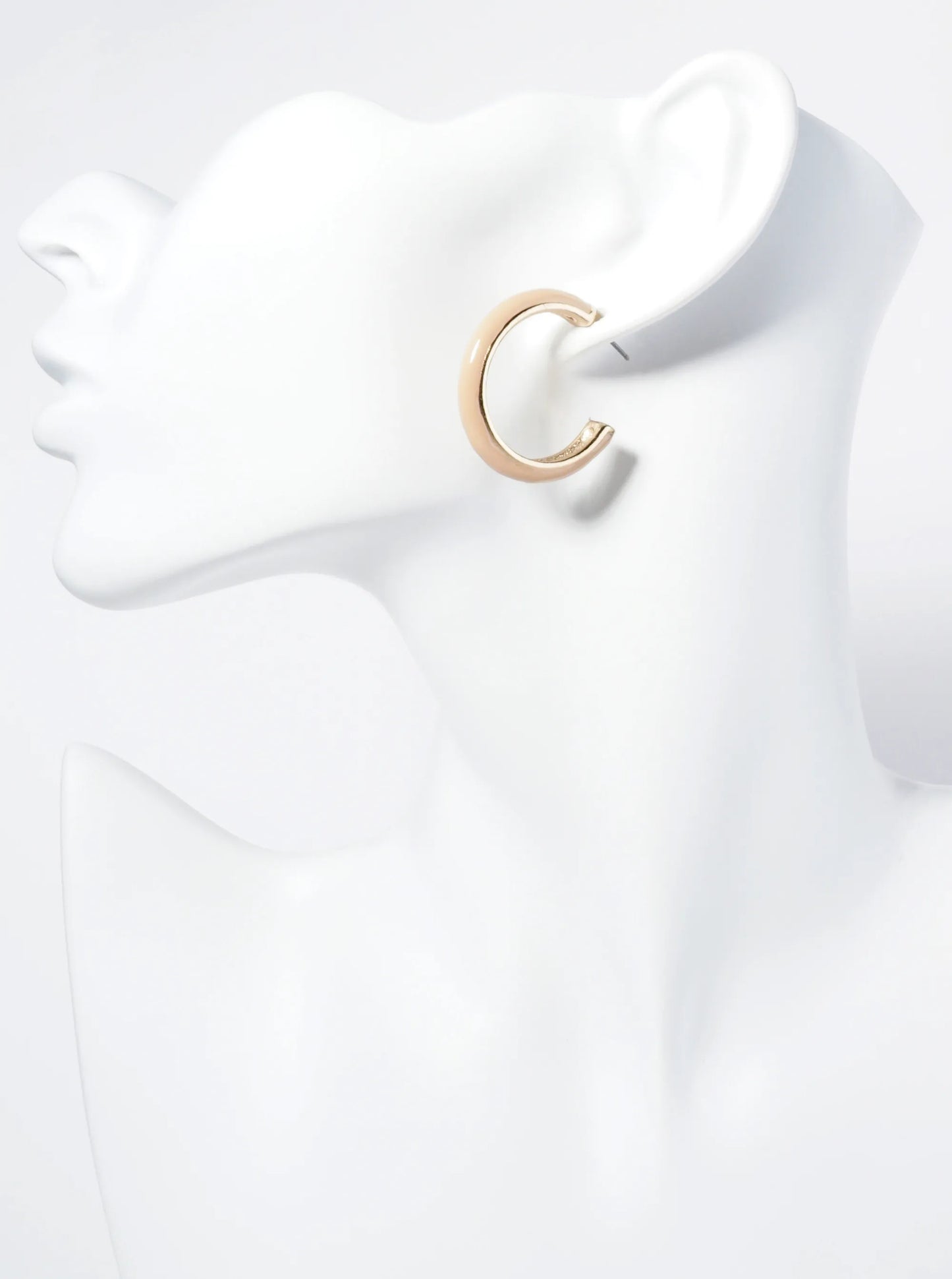 30mm Glossy Finish Enamel Hoop Earrings